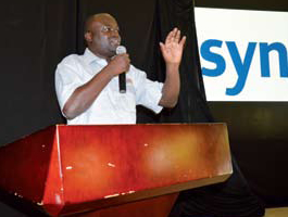 Lawns and Gardens Business Manager Mr. Victor Juma doing his presention during the Launch.